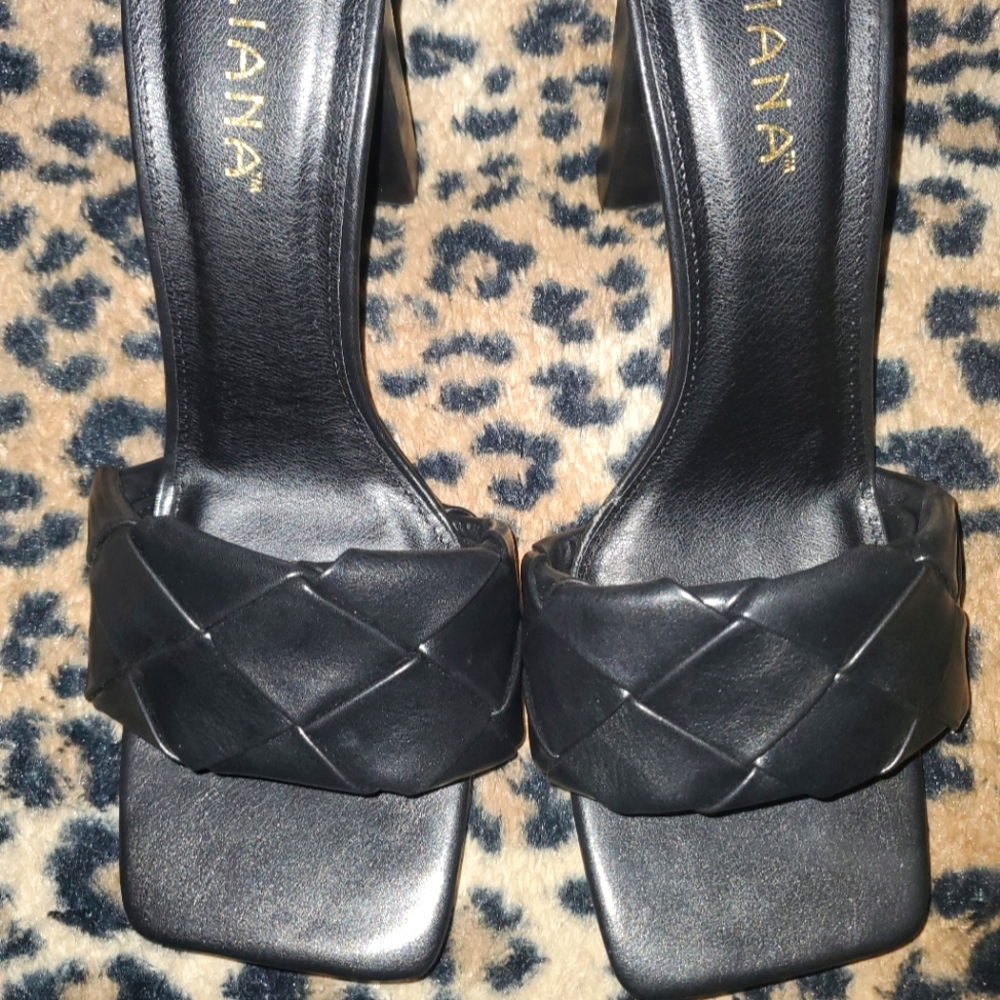 Basket Weave Open Toe Block Heel (New)] - image 1